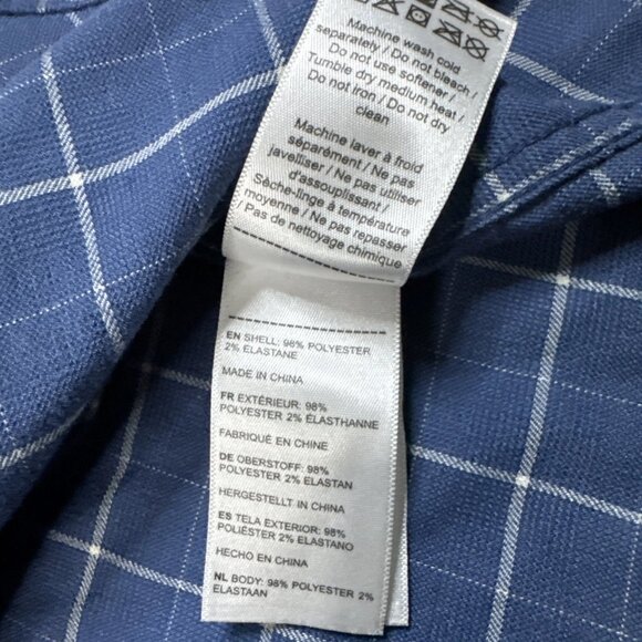 Untuckit Mens Blue Plaid Long Sleeve Button Up Shirt Size Medium - Picture 5 of 6